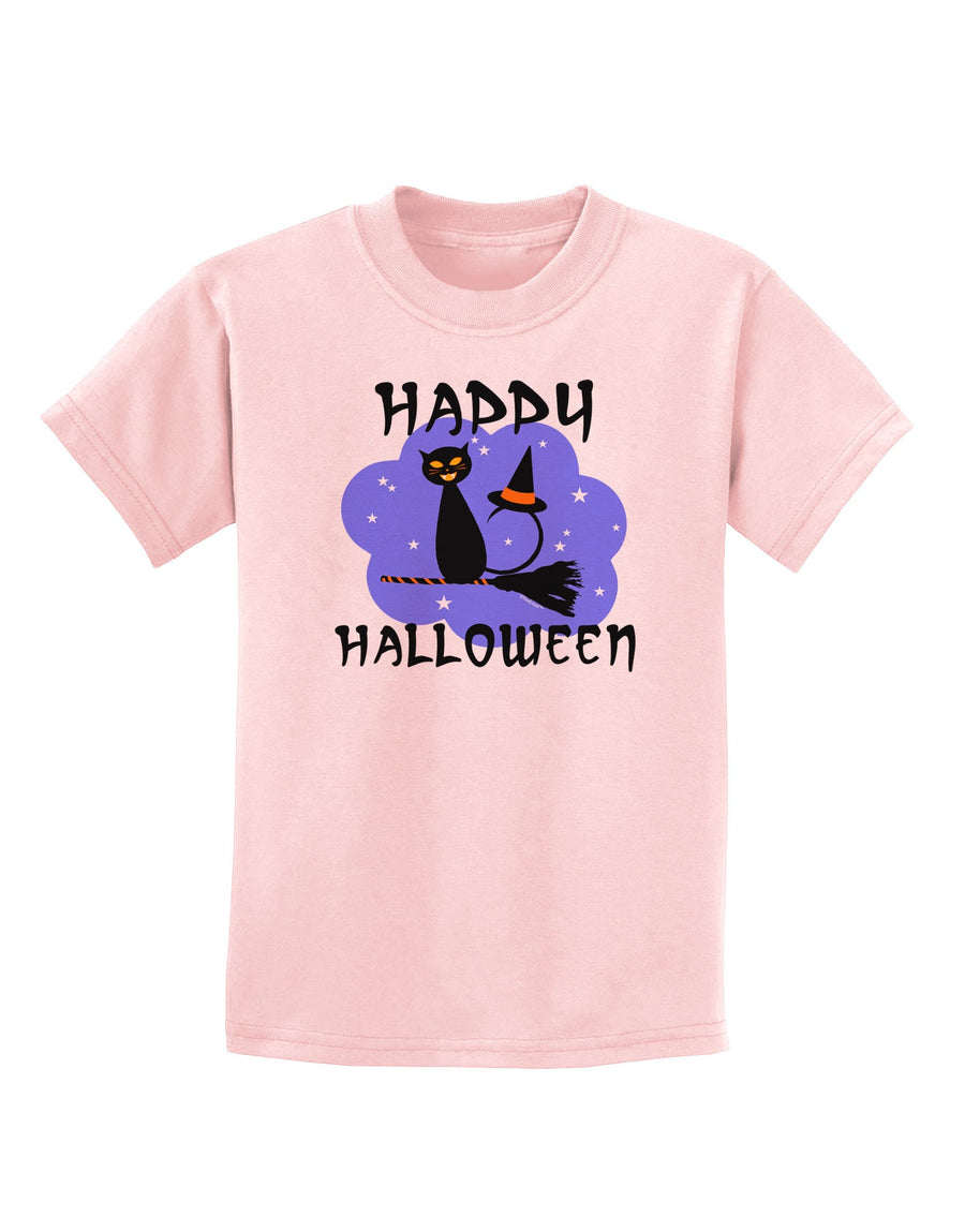 TooLoud Witch Cat Childrens T-Shirt-Childrens T-Shirt-TooLoud-White-X-Small-Davson Sales