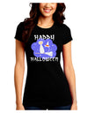 TooLoud Witch Cat Juniors Crew Dark T-Shirt-T-Shirts Juniors Tops-TooLoud-Black-Juniors Fitted Small-Davson Sales