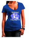 TooLoud Witch Cat Juniors V-Neck Dark T-Shirt-Womens V-Neck T-Shirts-TooLoud-Royal-Blue-Juniors Fitted Small-Davson Sales