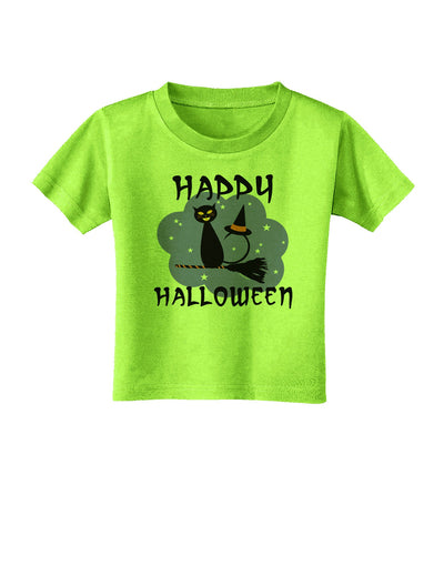 TooLoud Witch Cat Toddler T-Shirt-Toddler T-Shirt-TooLoud-Lime-Green-2T-Davson Sales