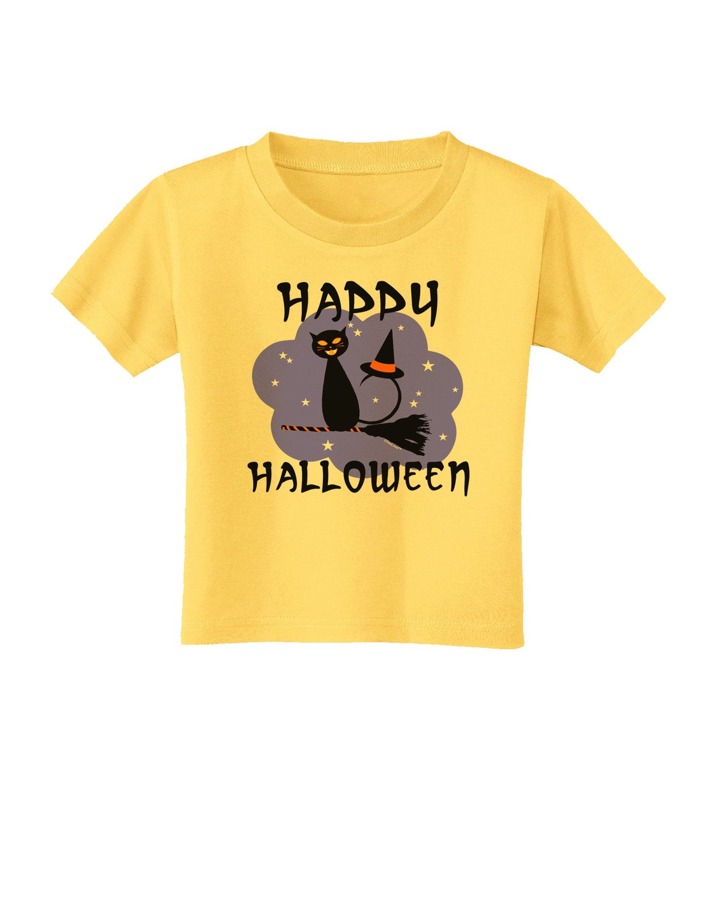 TooLoud Witch Cat Toddler T-Shirt-Toddler T-Shirt-TooLoud-Yellow-2T-Davson Sales