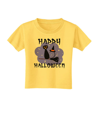 TooLoud Witch Cat Toddler T-Shirt-Toddler T-Shirt-TooLoud-Yellow-2T-Davson Sales