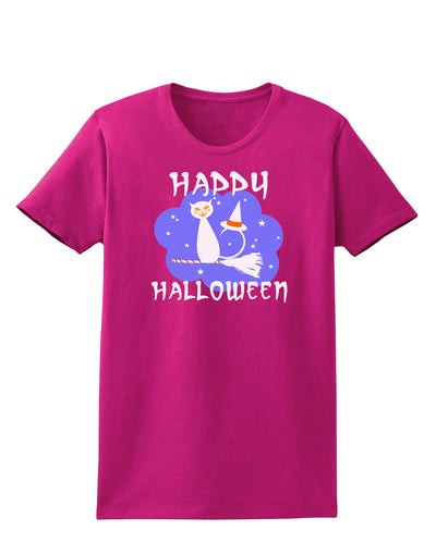 TooLoud Witch Cat Womens Dark T-Shirt-TooLoud-Hot-Pink-Small-Davson Sales