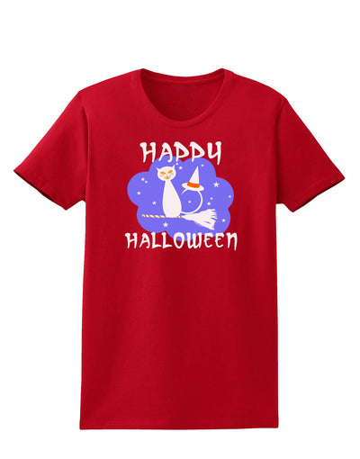 TooLoud Witch Cat Womens Dark T-Shirt-TooLoud-Red-X-Small-Davson Sales