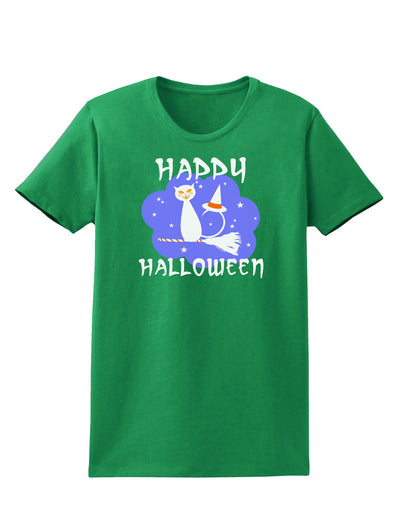 TooLoud Witch Cat Womens Dark T-Shirt-TooLoud-Kelly-Green-X-Small-Davson Sales