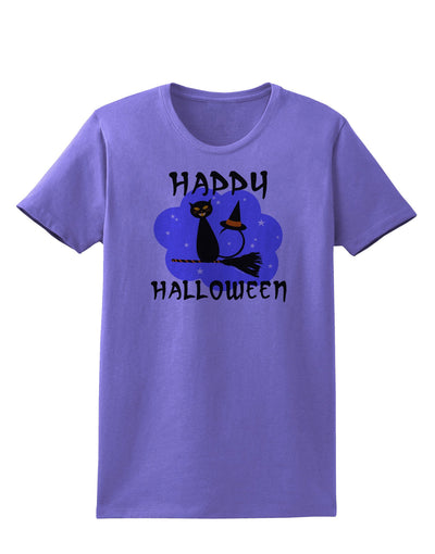 TooLoud Witch Cat Womens T-Shirt-Womens T-Shirt-TooLoud-Violet-X-Small-Davson Sales