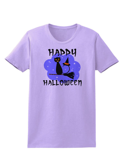 TooLoud Witch Cat Womens T-Shirt-Womens T-Shirt-TooLoud-Lavender-X-Small-Davson Sales
