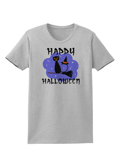 TooLoud Witch Cat Womens T-Shirt-Womens T-Shirt-TooLoud-AshGray-X-Small-Davson Sales