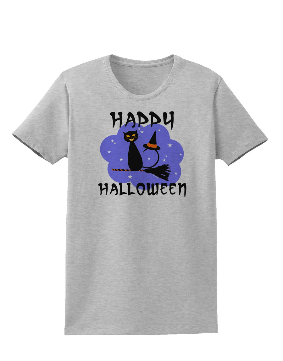 TooLoud Witch Cat Womens T-Shirt-Womens T-Shirt-TooLoud-White-X-Small-Davson Sales