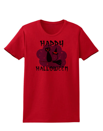TooLoud Witch Cat Womens T-Shirt-Womens T-Shirt-TooLoud-Red-X-Small-Davson Sales