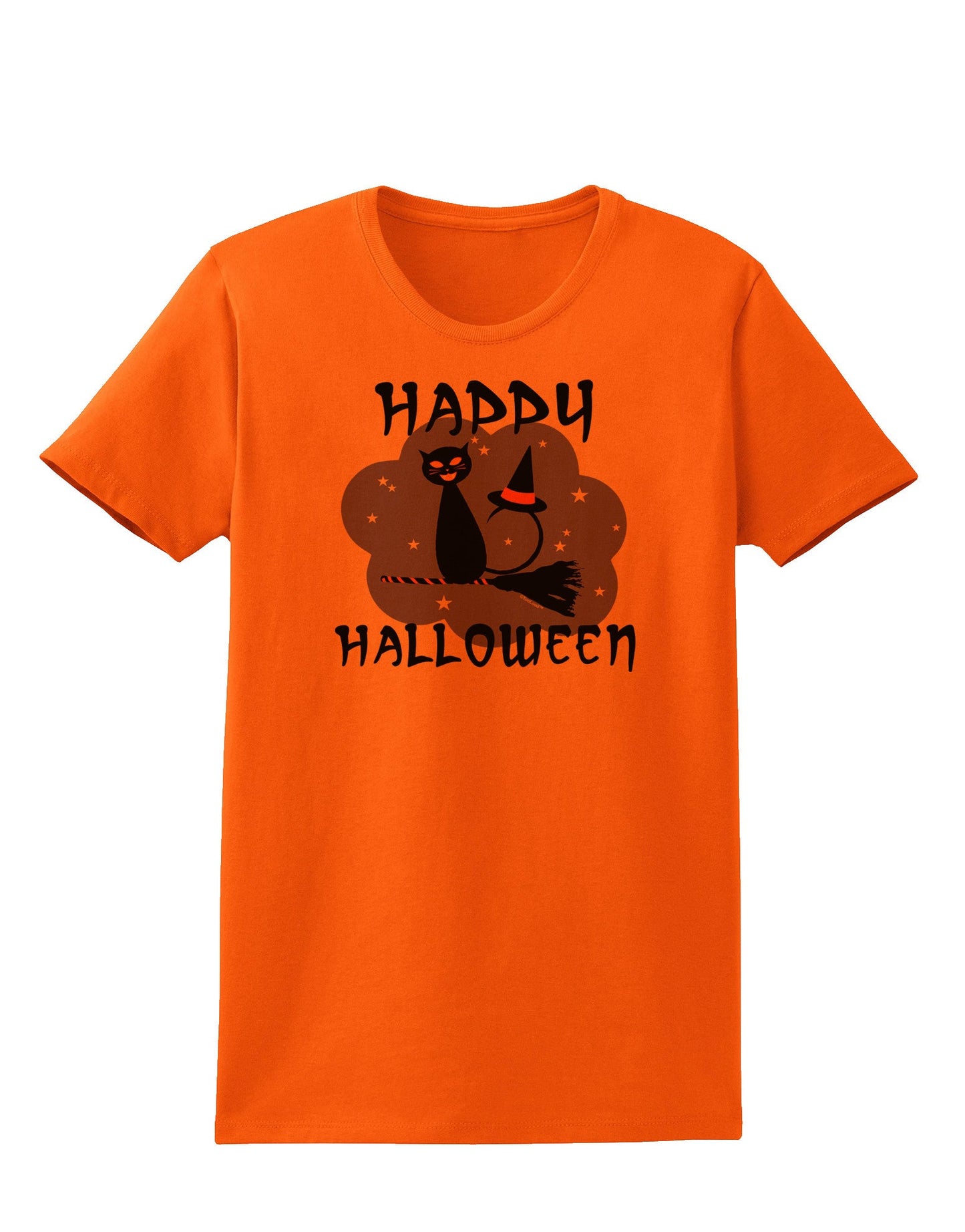 TooLoud Witch Cat Womens T-Shirt-Womens T-Shirt-TooLoud-Orange-X-Small-Davson Sales