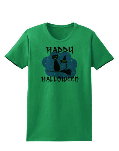 TooLoud Witch Cat Womens T-Shirt-Womens T-Shirt-TooLoud-Kelly-Green-X-Small-Davson Sales