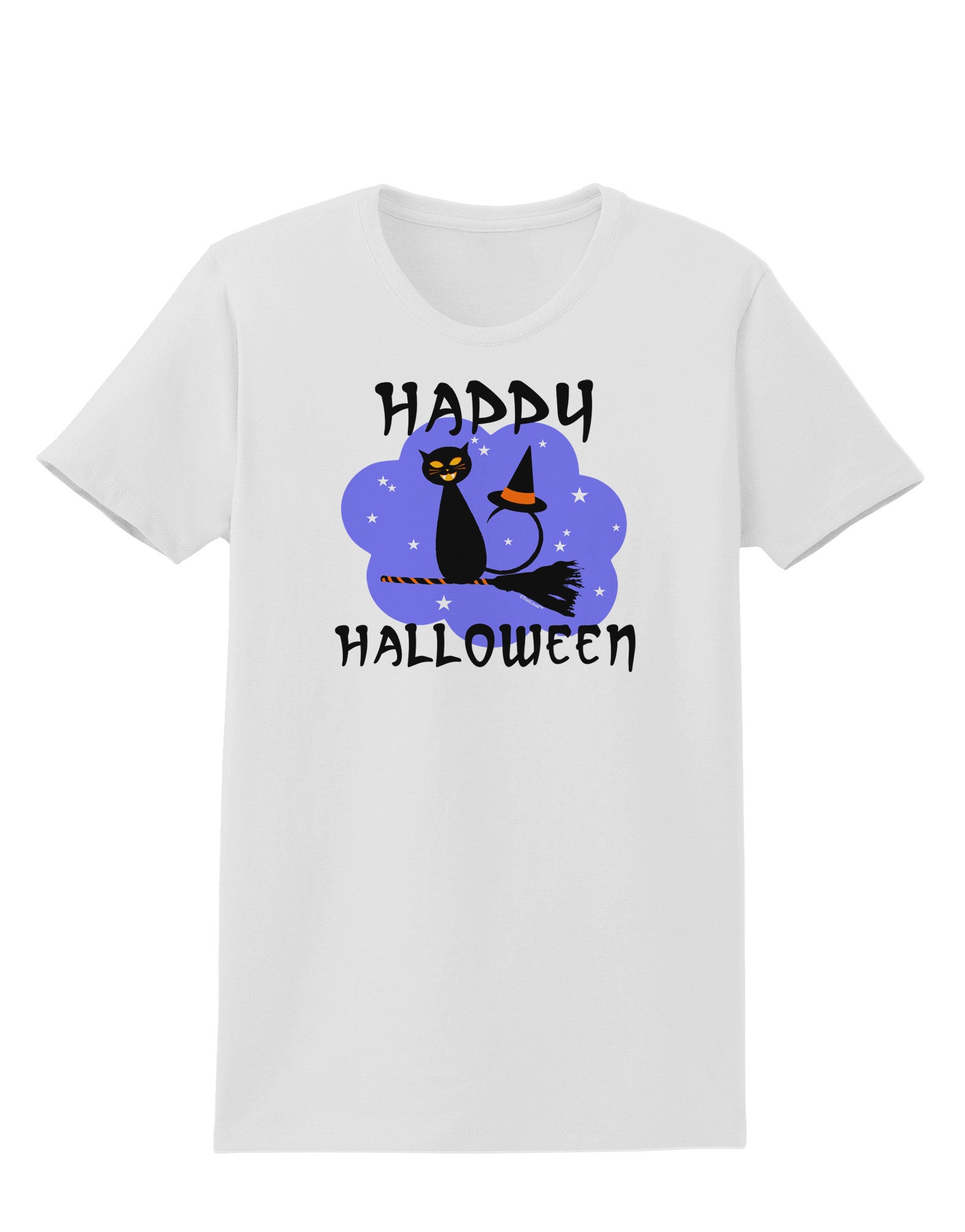 TooLoud Witch Cat Womens T-Shirt-Womens T-Shirt-TooLoud-White-X-Small-Davson Sales