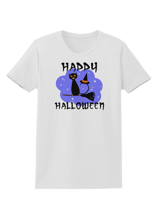 TooLoud Witch Cat Womens T-Shirt-Womens T-Shirt-TooLoud-White-X-Small-Davson Sales