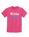 TooLoud Witches Be Trippin Blue Childrens Dark T-Shirt-Childrens T-Shirt-TooLoud-Sangria-X-Small-Davson Sales