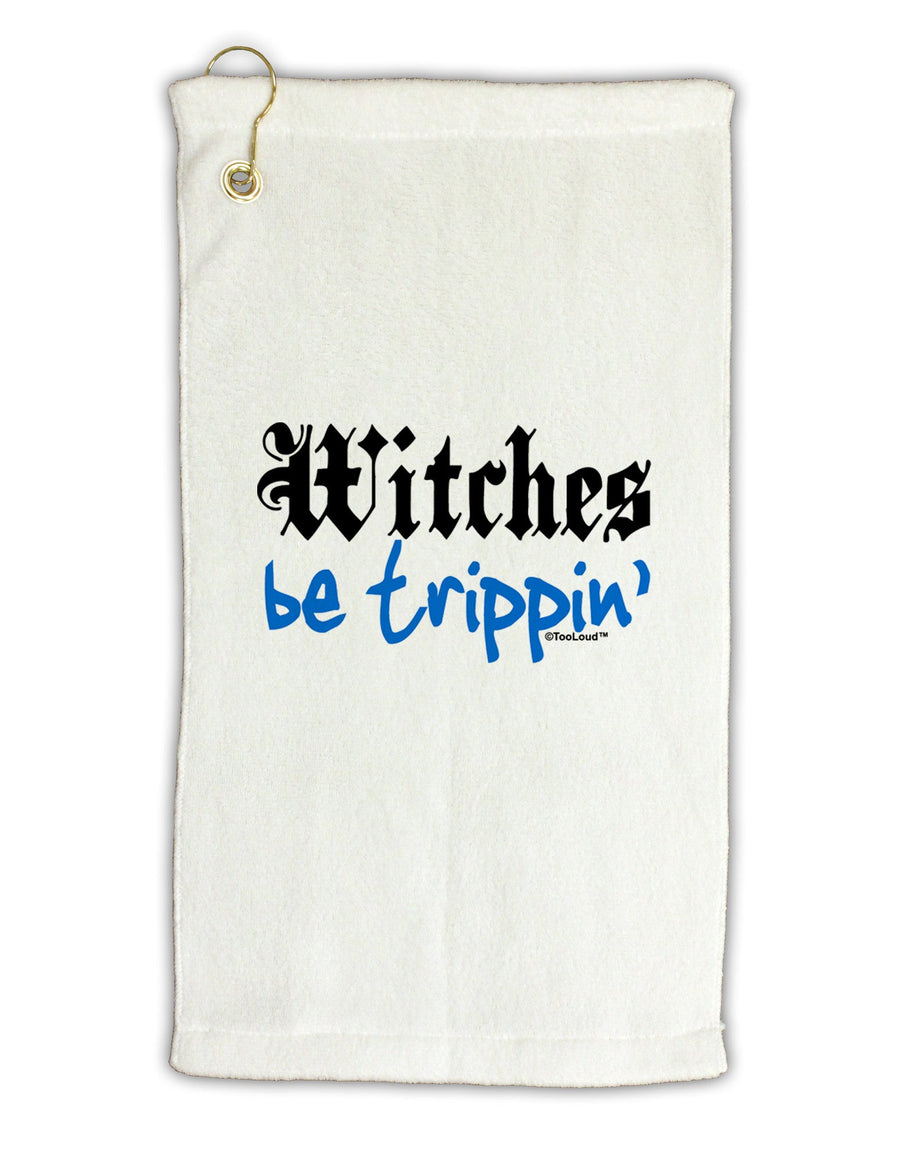 TooLoud Witches Be Trippin Blue Micro Terry Gromet Golf Towel 11&#x22;x19-Golf Towel-TooLoud-White-Davson Sales