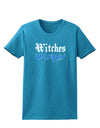 TooLoud Witches Be Trippin Blue Womens Dark T-Shirt-TooLoud-Turquoise-X-Small-Davson Sales