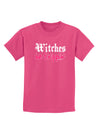 TooLoud Witches Be Trippin Childrens Dark T-Shirt-Childrens T-Shirt-TooLoud-Sangria-X-Small-Davson Sales