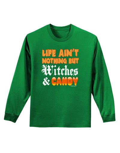 TooLoud Witches and Candy Color Adult Long Sleeve Dark T-Shirt-TooLoud-Kelly-Green-Small-Davson Sales