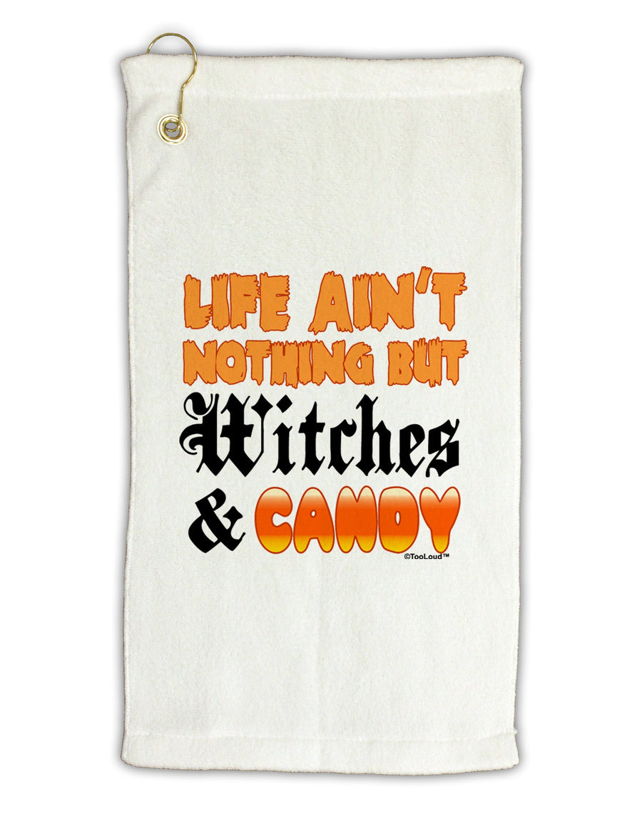 TooLoud Witches and Candy Color Micro Terry Gromet Golf Towel 11&#x22;x19-Golf Towel-TooLoud-White-Davson Sales