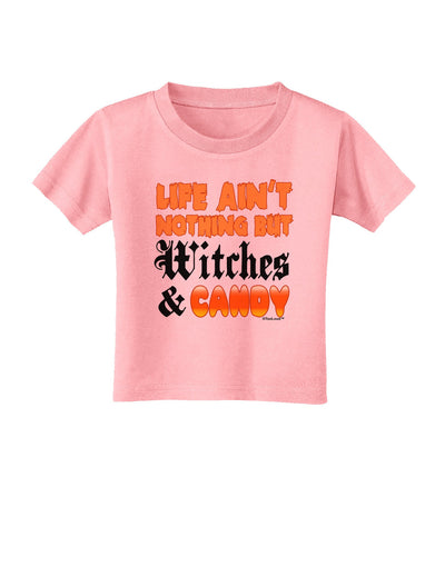 TooLoud Witches and Candy Color Toddler T-Shirt-Toddler T-Shirt-TooLoud-Candy-Pink-2T-Davson Sales