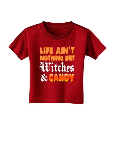 TooLoud Witches and Candy Color Toddler T-Shirt Dark-Toddler T-Shirt-TooLoud-Red-2T-Davson Sales