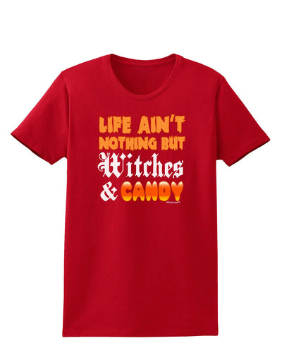 TooLoud Witches and Candy Color Womens Dark T-Shirt-TooLoud-Red-X-Small-Davson Sales