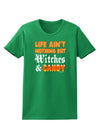 TooLoud Witches and Candy Color Womens Dark T-Shirt-TooLoud-Kelly-Green-X-Small-Davson Sales