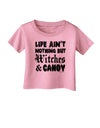 TooLoud Witches and Candy Infant T-Shirt-Infant T-Shirt-TooLoud-Candy-Pink-06-Months-Davson Sales