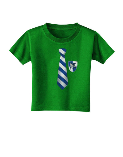 TooLoud Wizard Tie Blue and Silver Toddler T-Shirt Dark-Toddler T-Shirt-TooLoud-Clover-Green-2T-Davson Sales