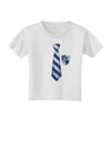 TooLoud Wizard Tie Blue and Silver Toddler T-Shirt-Toddler T-Shirt-TooLoud-White-2T-Davson Sales