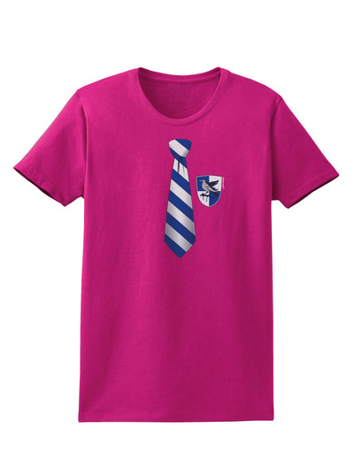 TooLoud Wizard Tie Blue and Silver Womens Dark T-Shirt-TooLoud-Hot-Pink-Small-Davson Sales