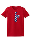 TooLoud Wizard Tie Blue and Silver Womens Dark T-Shirt-TooLoud-Red-X-Small-Davson Sales