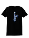 TooLoud Wizard Tie Blue and Silver Womens Dark T-Shirt-TooLoud-Black-X-Small-Davson Sales