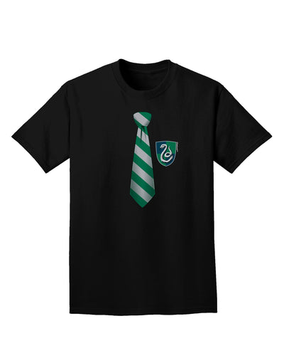 TooLoud Wizard Tie Green and Silver Adult Dark T-Shirt-Mens T-Shirt-TooLoud-Black-Small-Davson Sales