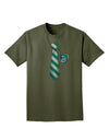 TooLoud Wizard Tie Green and Silver Adult Dark T-Shirt-Mens T-Shirt-TooLoud-Military-Green-Small-Davson Sales