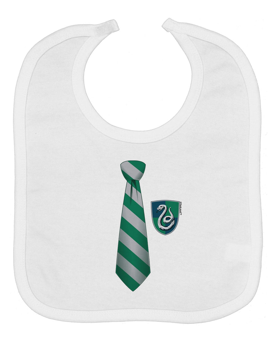 TooLoud Wizard Tie Green and Silver Baby Bib