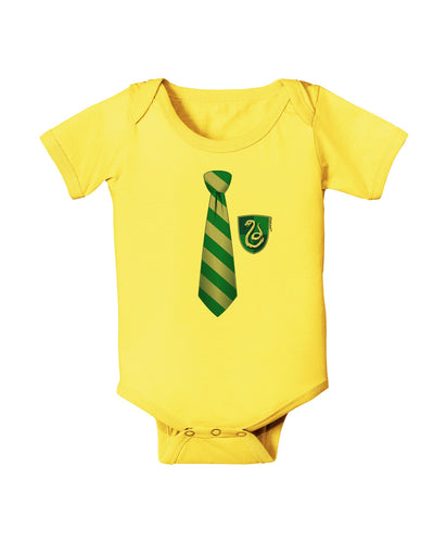 TooLoud Wizard Tie Green and Silver Baby Romper Bodysuit-Baby Romper-TooLoud-Yellow-06-Months-Davson Sales