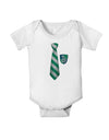 TooLoud Wizard Tie Green and Silver Baby Romper Bodysuit-Baby Romper-TooLoud-White-06-Months-Davson Sales