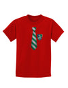 TooLoud Wizard Tie Green and Silver Childrens Dark T-Shirt-Childrens T-Shirt-TooLoud-Red-X-Small-Davson Sales