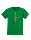 TooLoud Wizard Tie Green and Silver Childrens Dark T-Shirt-Childrens T-Shirt-TooLoud-Kelly-Green-X-Small-Davson Sales