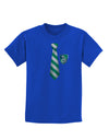 TooLoud Wizard Tie Green and Silver Childrens Dark T-Shirt-Childrens T-Shirt-TooLoud-Royal-Blue-X-Small-Davson Sales