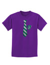 TooLoud Wizard Tie Green and Silver Childrens Dark T-Shirt-Childrens T-Shirt-TooLoud-Purple-X-Small-Davson Sales