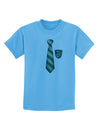 TooLoud Wizard Tie Green and Silver Childrens T-Shirt-Childrens T-Shirt-TooLoud-Aquatic-Blue-X-Small-Davson Sales