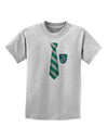 TooLoud Wizard Tie Green and Silver Childrens T-Shirt-Childrens T-Shirt-TooLoud-AshGray-X-Small-Davson Sales