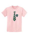 TooLoud Wizard Tie Green and Silver Childrens T-Shirt-Childrens T-Shirt-TooLoud-PalePink-X-Small-Davson Sales