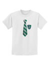 TooLoud Wizard Tie Green and Silver Childrens T-Shirt-Childrens T-Shirt-TooLoud-White-X-Small-Davson Sales