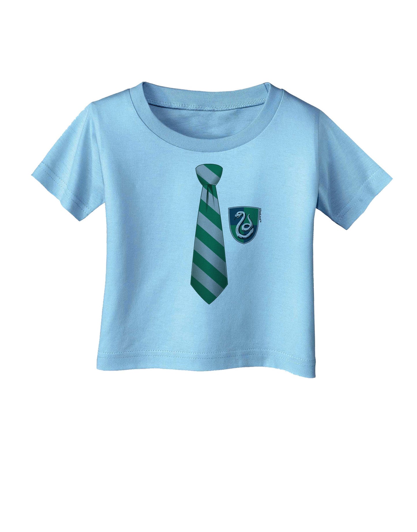 TooLoud Wizard Tie Green and Silver Infant T-Shirt-Infant T-Shirt-TooLoud-Aquatic-Blue-06-Months-Davson Sales