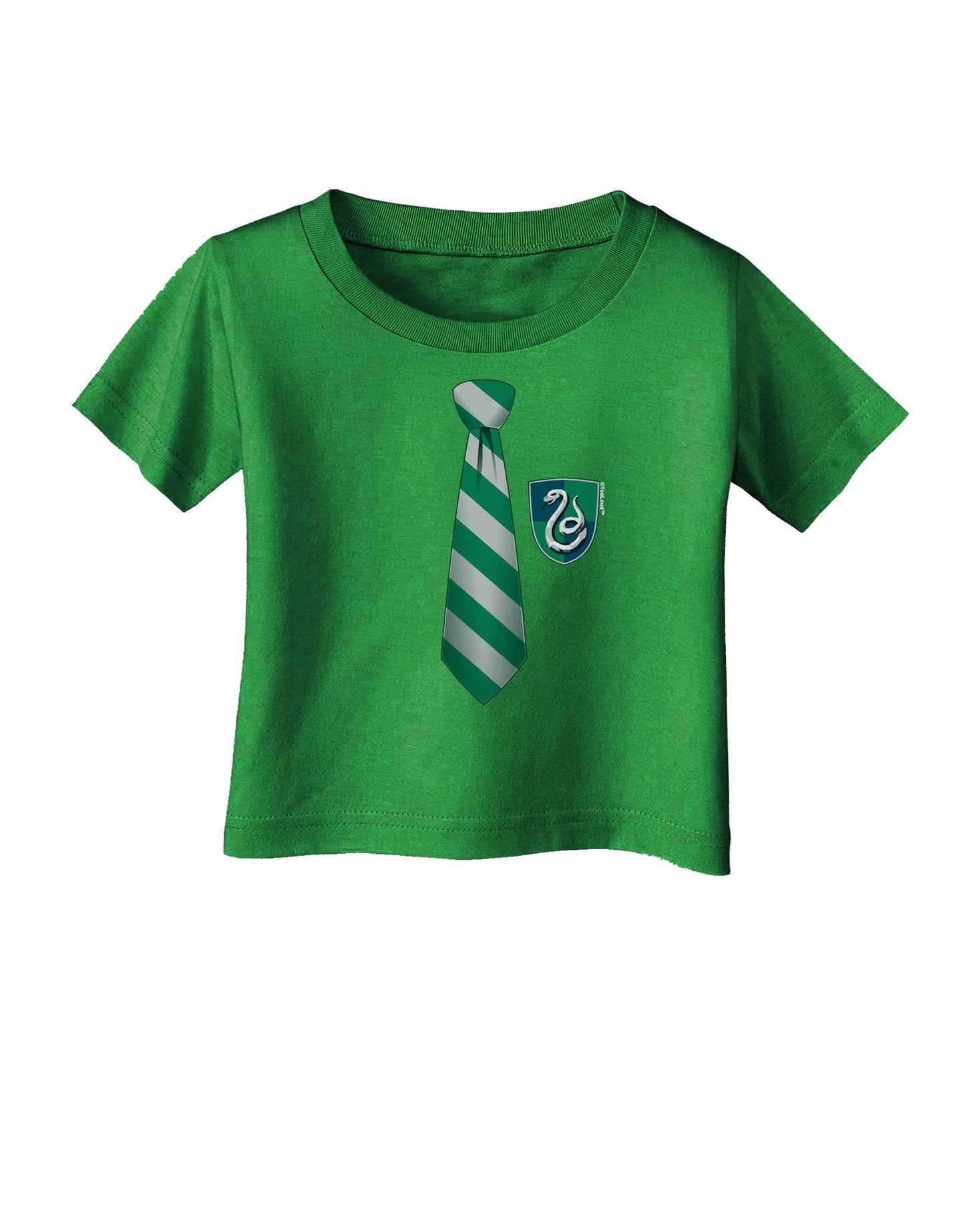 TooLoud Wizard Tie Green and Silver Infant T-Shirt Dark-Infant T-Shirt-TooLoud-Clover-Green-06-Months-Davson Sales
