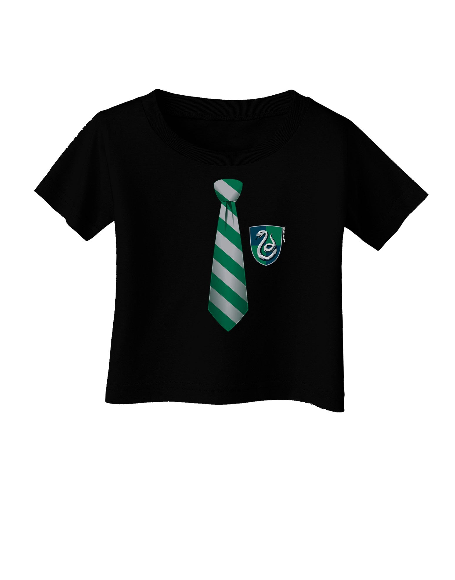 TooLoud Wizard Tie Green and Silver Infant T-Shirt Dark-Infant T-Shirt-TooLoud-Black-06-Months-Davson Sales